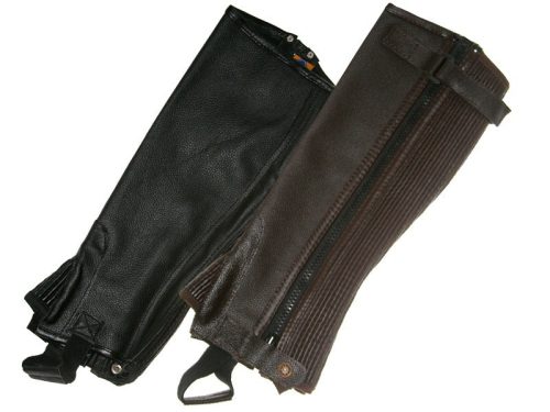 Riding chaps Daslö leather elasticated S black
