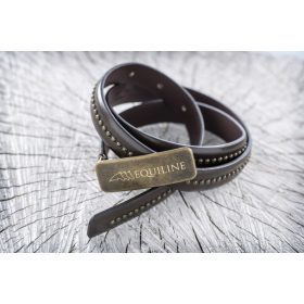 Belt Equiline Trix leather studs dark brown 90 cm