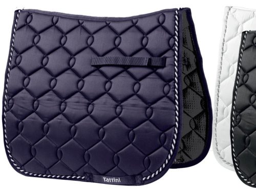 Saddle pad Tattini dressage diamond quilted white