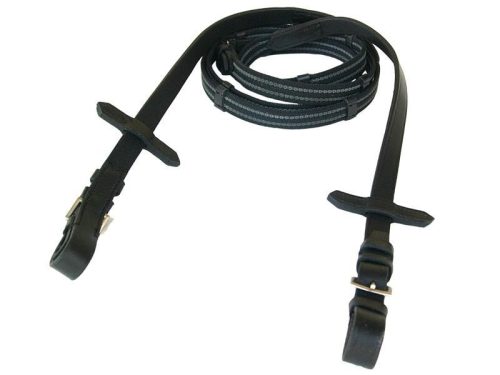 Reins anti-slip with stops full brown