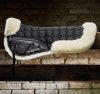 Saddle pad Equiline Elina lambskin full black/natural