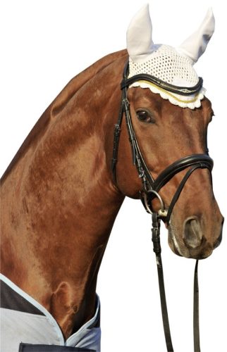 Ear net HKM pony red/silver