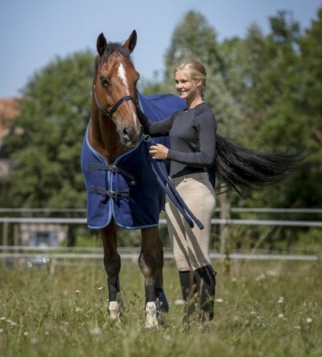 Polar fleece rug RW 135 cm navy