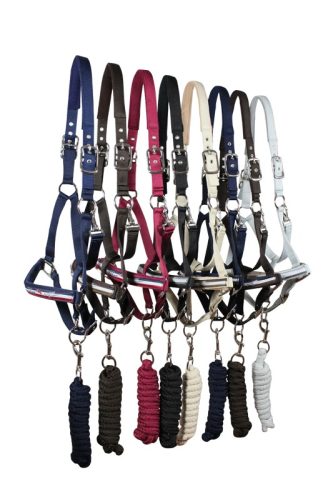 Halter+rope fleece KenTaur cob navy/burgundy