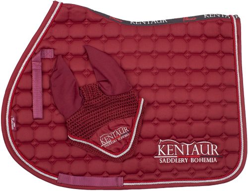 Saddle pad+ ear net KenTaur burgundy