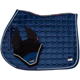 Saddle pad+ear net Kentaur full steel blue