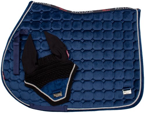 Saddle pad+ear net Kentaur full grey