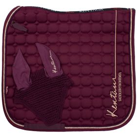 Saddle pad+ear net Kentaur dressage full dark purple