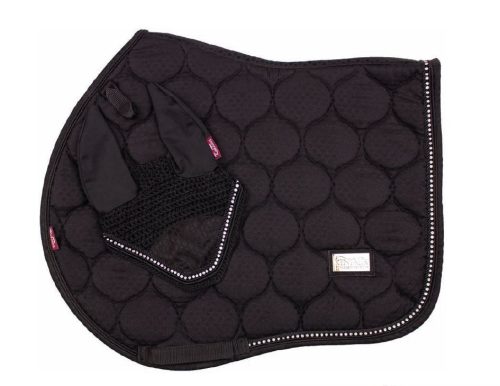 Saddle pad+earnet Kentaur full black 40587