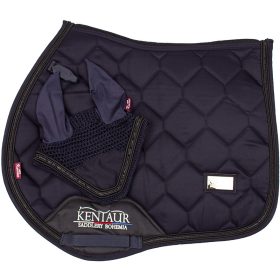 Saddle pad + ear net full navy blue 40588