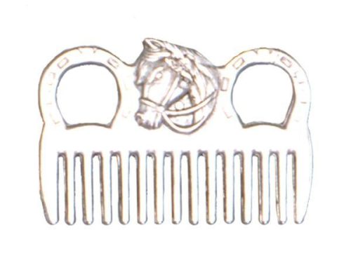 Mane brush with horsehead design aluminium