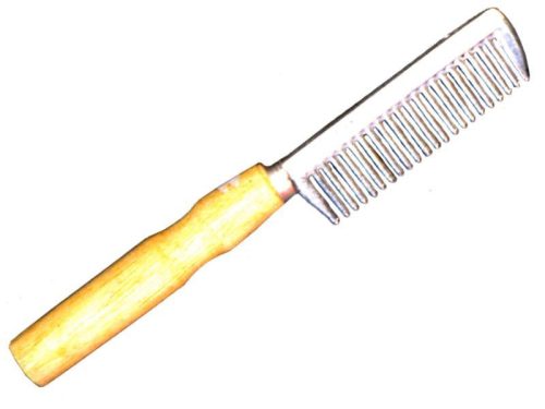 Mane and tail comb wooden handle aluminium