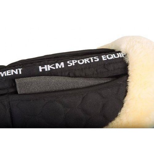 Saddle pad HKM corrective lambswool black/nature