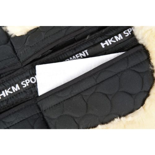 Saddle pad HKM corrective lambswool black/nature