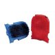 Grooming brush and glove blue