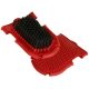 Grooming brush and glove red