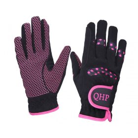 QHP Glove Multi Star junior 1 black/pink