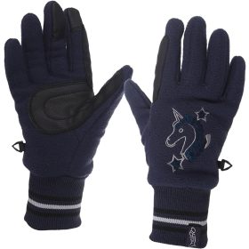 Gloves fleece Leyla QHP junior 2  navy