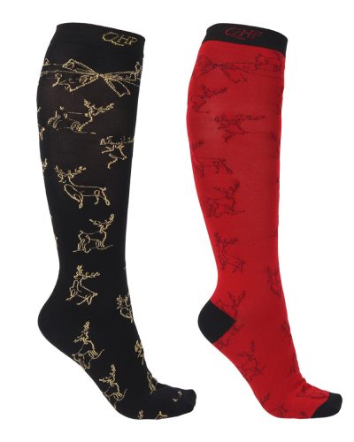 Knee-socks 39/42 Christmas QHP black/red