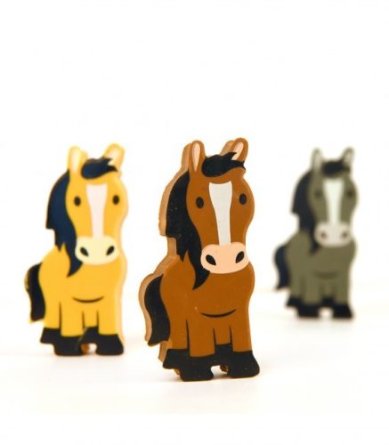 Rubber erasers - 3 horses in stable WH