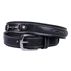 Belt QHP Ricki leather 75 cm black