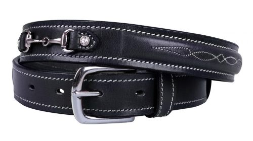 Belt QHP Ricki leather 75 cm black