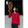 Sweater women's M hooded cherry red ET Courtney