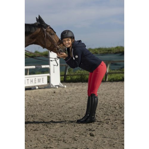 Sweater women's M hooded cherry red ET Courtney