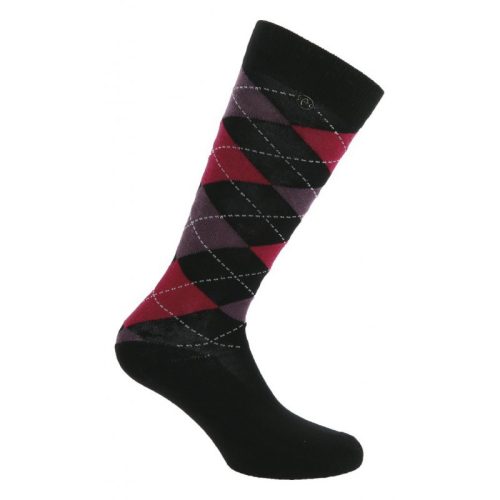 Socks Argyle ET 39-41 black/raspberry
