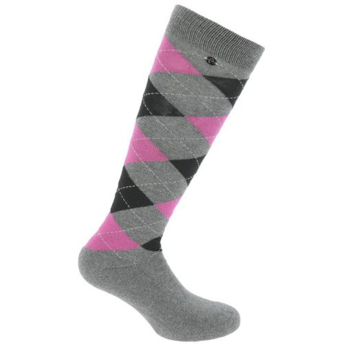 Socks Argyle ET 39-41 grey/pink/black