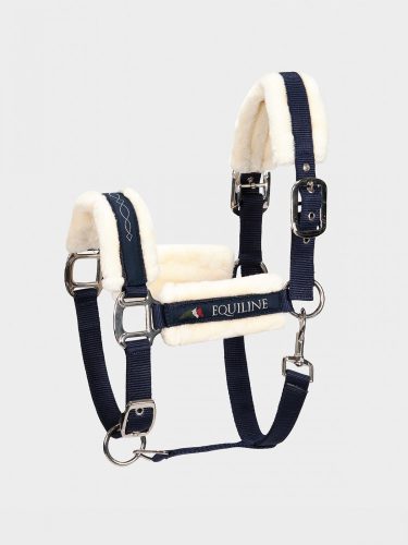 Halter Equiline Tom with lambskin cob navy blue