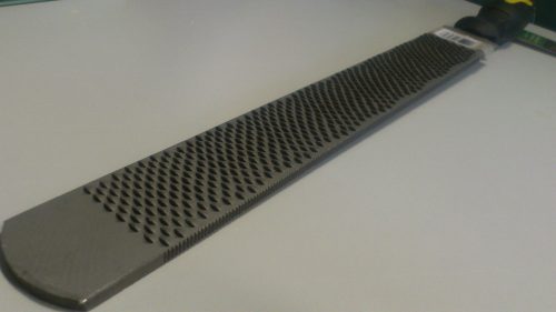 Hoof rasp with plastic handle