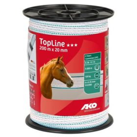 Villanypásztor szalag TopLine 20mm/200m fehér/zöld