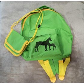 Backpack + wallet children green