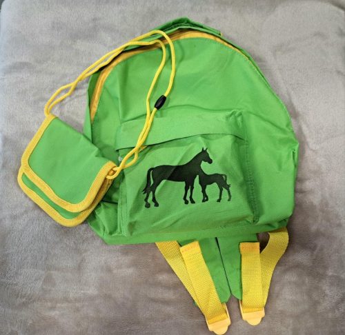 Backpack + wallet children green